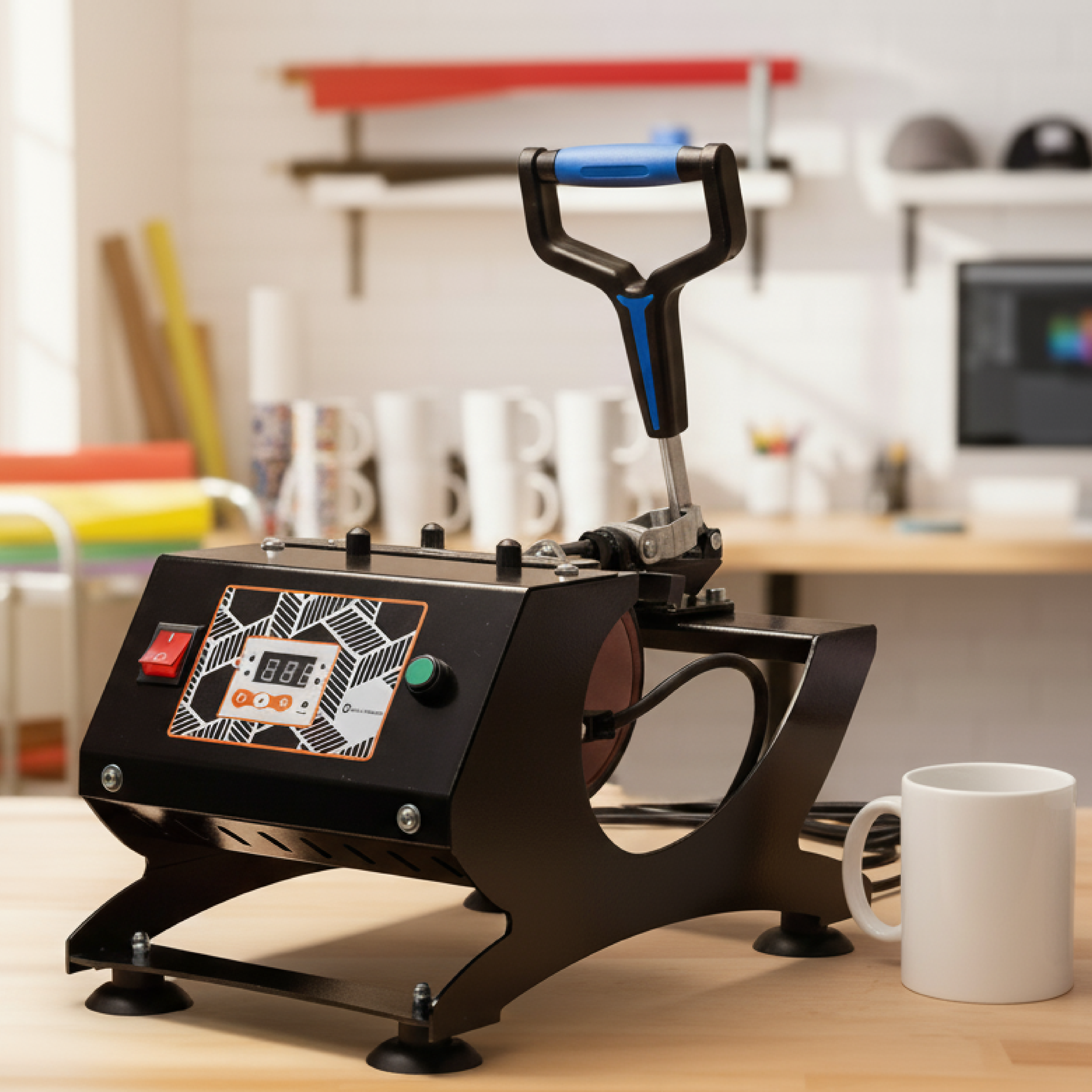 Prensa térmica y equipamiento para sublimación en taller