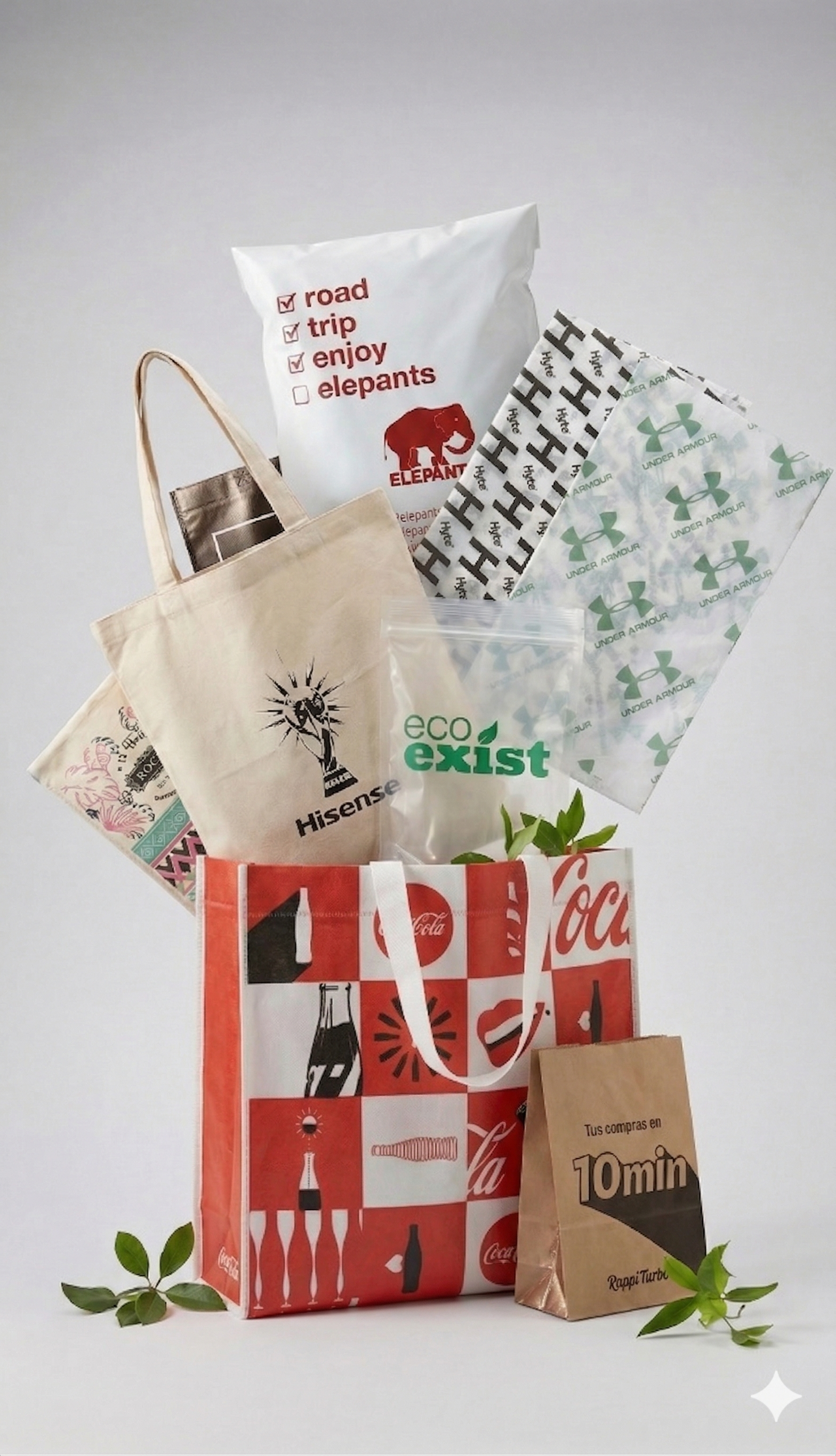 Bolsa reutilizable de friselina con branding corporativo